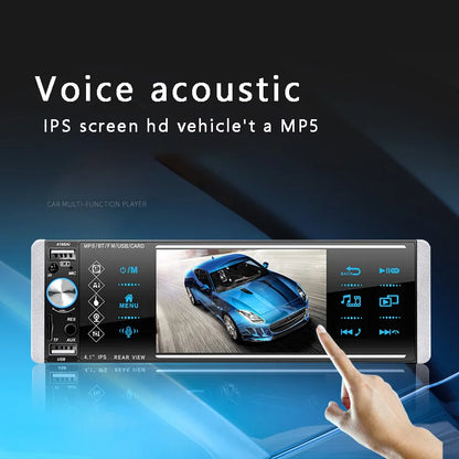 Autoradio MP5 4.1 pouces - Bluetooth, Lumières Colorées, USB/AUX, Mains Libres, avec camera de recul